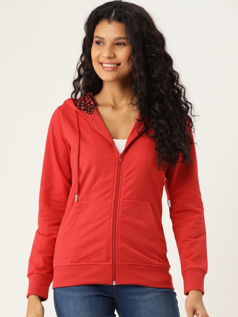 

Monte Carlo Women Red Solid Hooded Sweatshirt