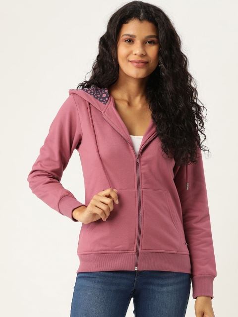 

Monte Carlo Women Pink Solid Hooded Sweatshirt