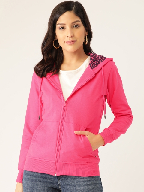 

Monte Carlo Women Pink Solid Hooded Sweatshirt