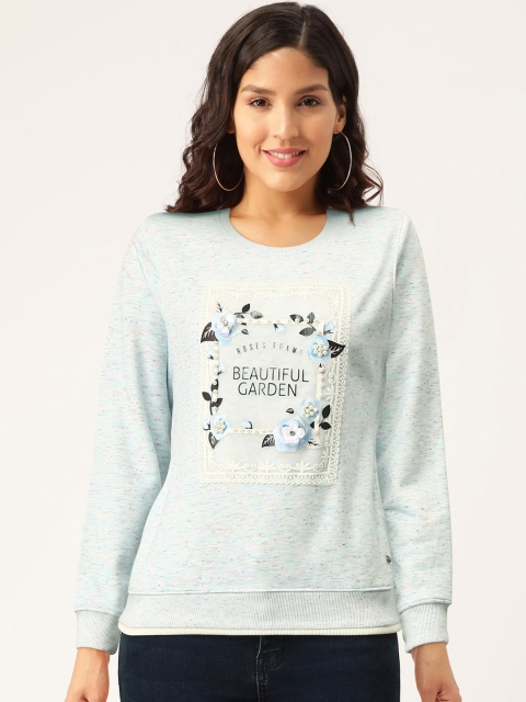 

Monte Carlo Women Blue Embellished Sweatshirt