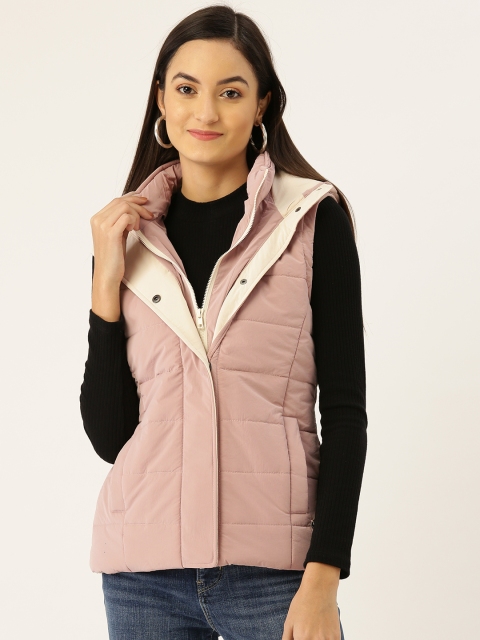 

Monte Carlo Women Dusty Pink Solid Hooded Padded Jacket