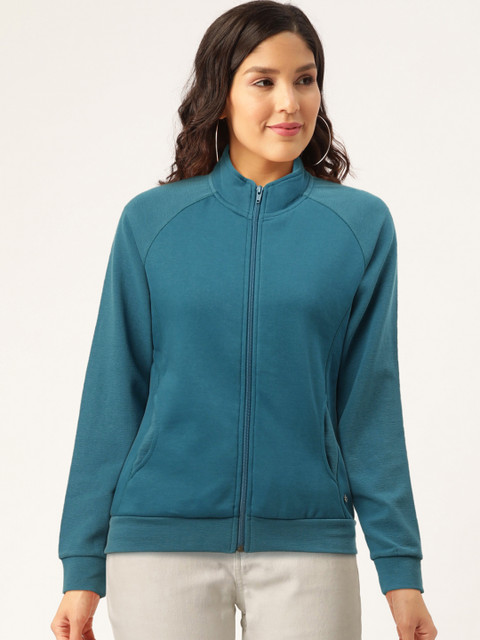 

Monte Carlo Women Teal Blue Solid Sweatshirt