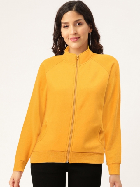 

Monte Carlo Women Mustard Yellow Solid Sweatshirt