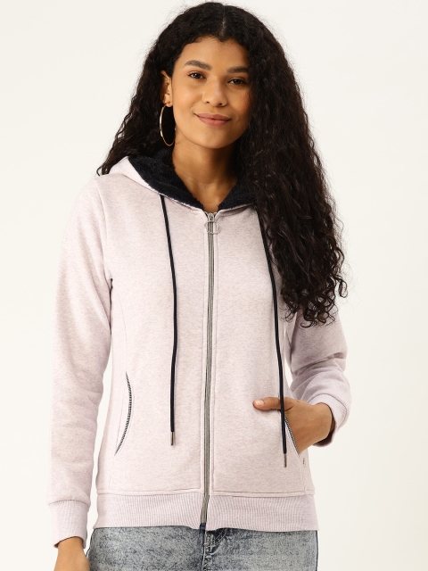 

Monte Carlo Women Lavender Solid Hooded Sweatshirt