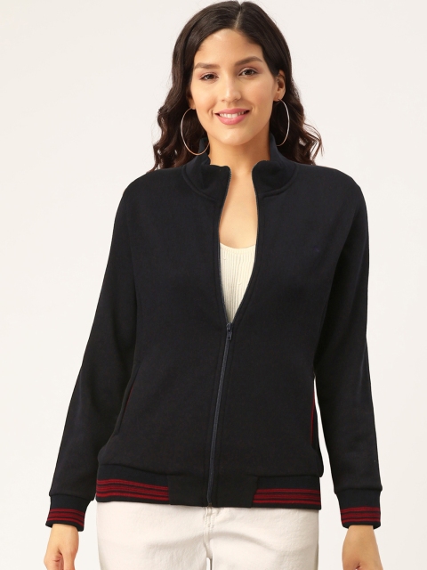 

Monte Carlo Women Navy Blue Solid Sweatshirt