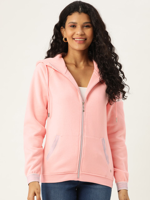 

Monte Carlo Women Pink Solid Hooded Sweatshirt