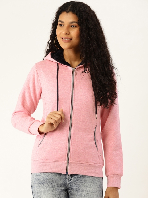 

Monte Carlo Women Pink Solid Hooded Sweatshirt