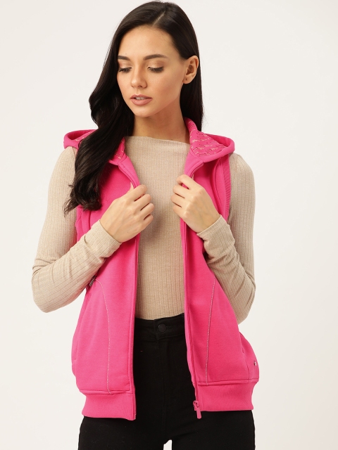 

Monte Carlo Women Pink Solid Hooded Sweatshirt