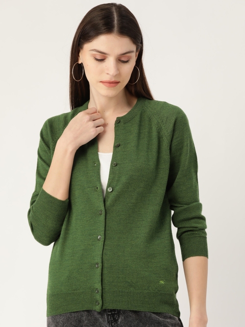 

Monte Carlo Women Green Solid Cardigan Sweater
