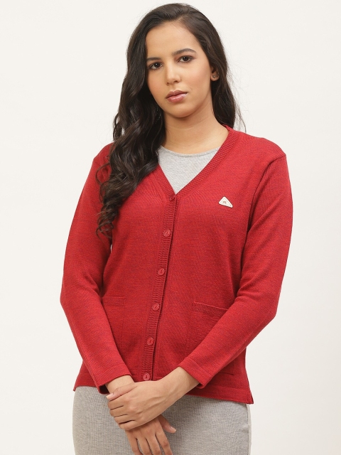 

Monte Carlo Women Red Solid Cardigan