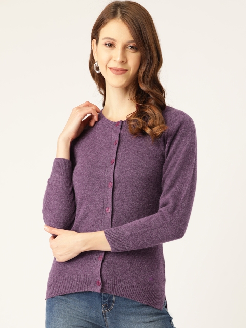 

Monte Carlo Women Purple Solid Cardigan Sweater