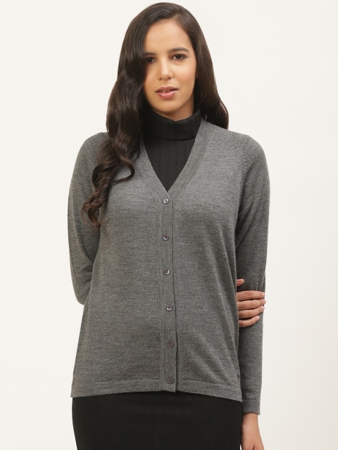 

Monte Carlo Women Grey Solid Cardigan Sweater