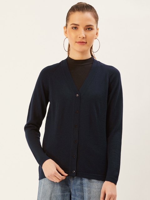 

Monte Carlo Women Navy Blue Solid Cardigan