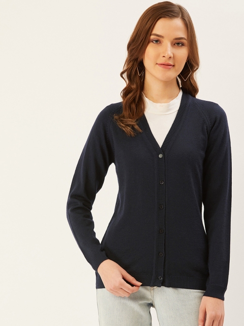 

Monte Carlo Women Navy Blue Solid Cardigan