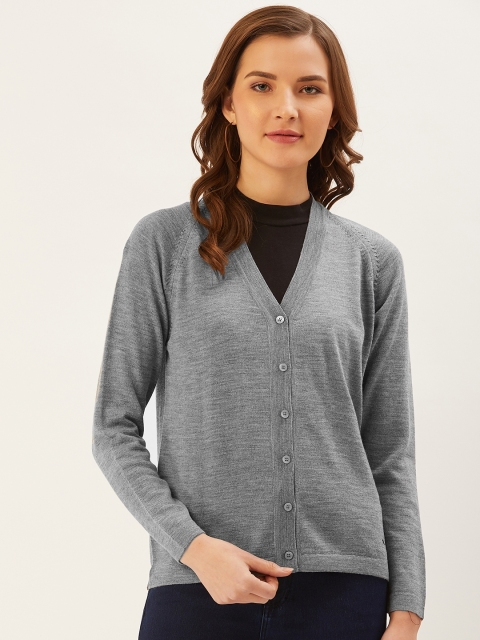 

Monte Carlo Women Grey Melange Solid Cardigan