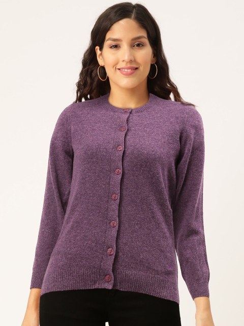 

Monte Carlo Women Purple Solid Cardigan Sweater