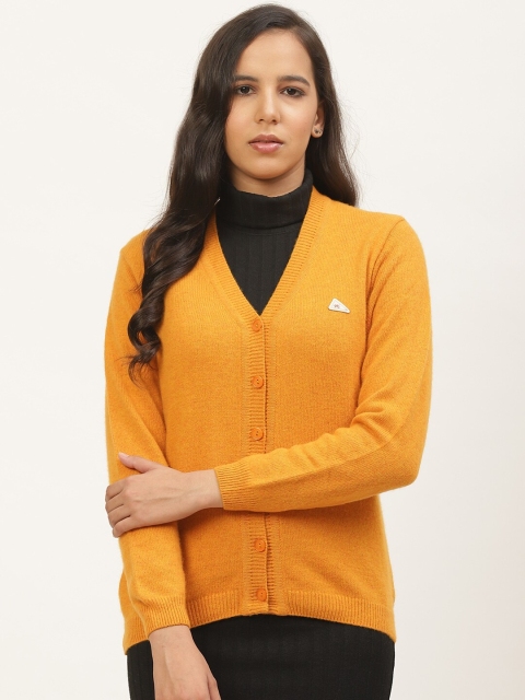 

Monte Carlo Women Mustard Yellow Solid Cardigan