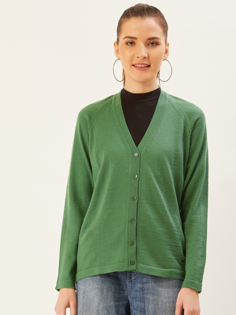 

Monte Carlo Women Green Solid Cardigan