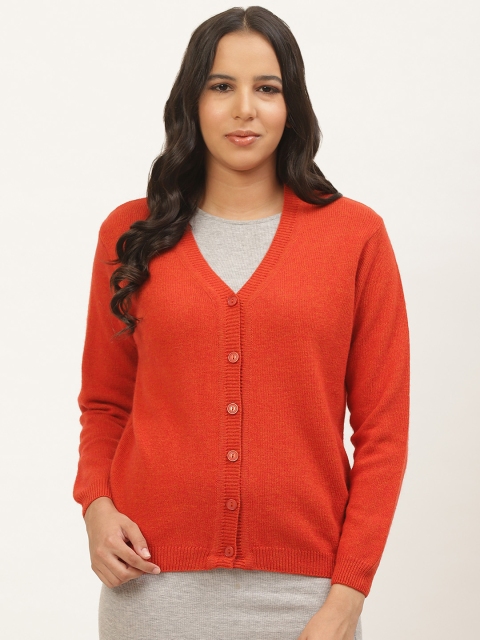 

Monte Carlo Women Rust Orange Solid Cardigan `