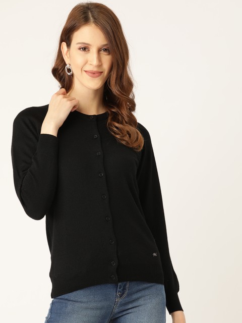 

Monte Carlo Women Black Solid Woollen Cardigan