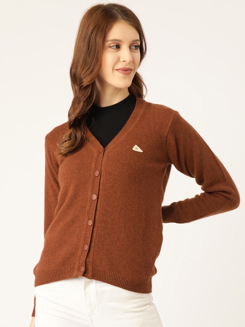 

Monte Carlo Women Brown Solid Cardigan Sweater