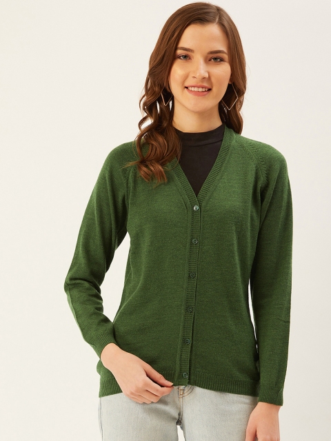 

Monte Carlo Women Green Solid Cardigan
