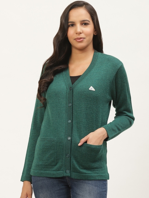 

Monte Carlo Women Green Solid Cardigan