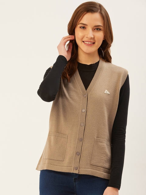 

Monte Carlo Women Beige Woollen Solid Cardigan