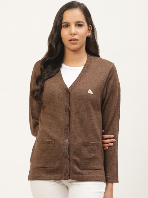 

Monte Carlo Women Brown Solid Cardigan