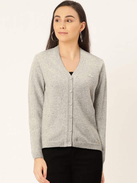 

Monte Carlo Women Grey Melange Solid Cardigan