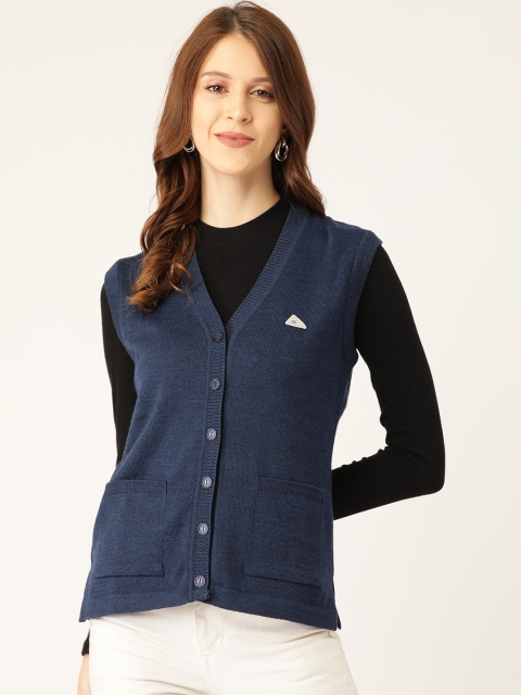 

Monte Carlo Women Navy Blue Solid Sweater Vest