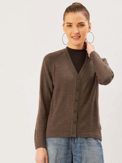 

Monte Carlo Women Brown Solid Cardigan