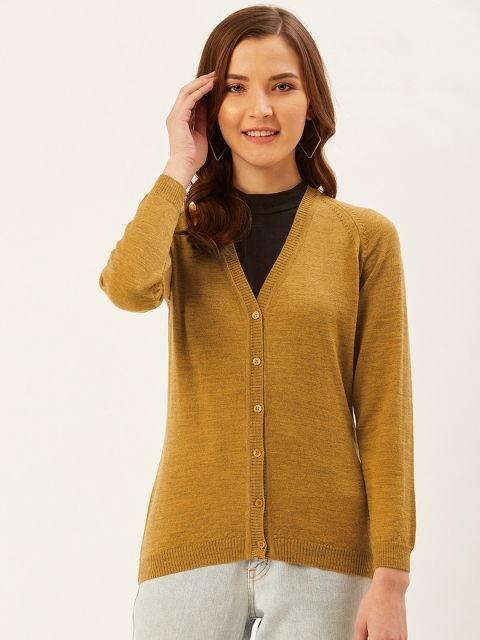 

Monte Carlo Women Mustard Yellow Solid Cardigan Sweater