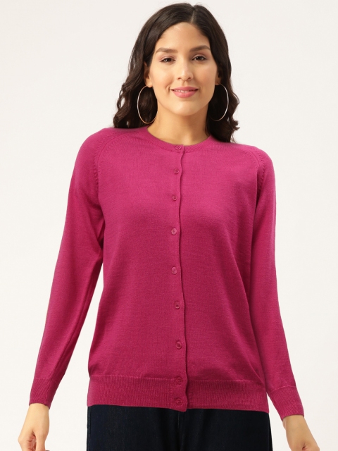 

Monte Carlo Women Pink Solid Cardigan Sweater