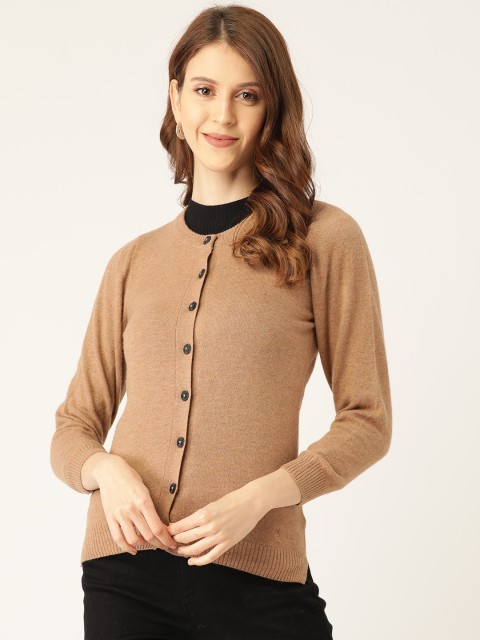 

Monte Carlo Women Brown Solid Cardigan