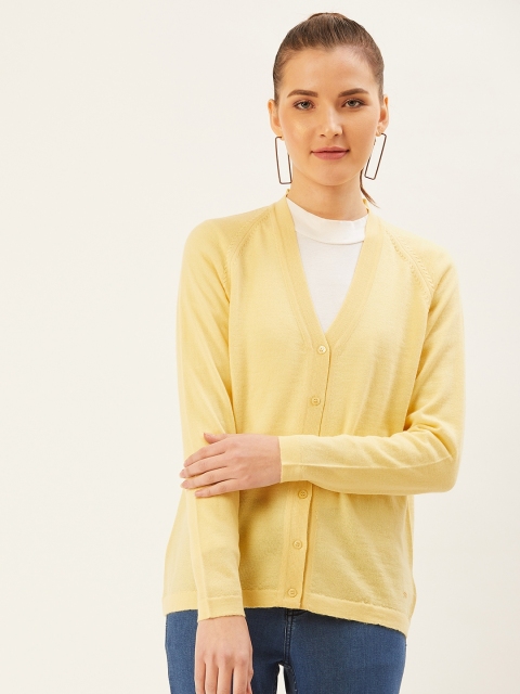 

Monte Carlo Women Yellow Solid Cardigan