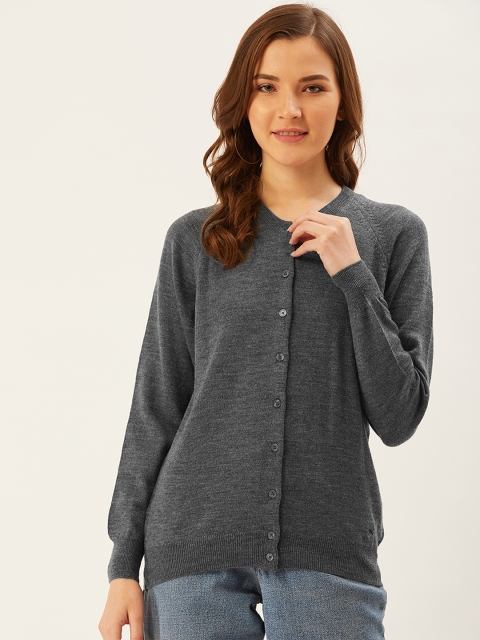 

Monte Carlo Women Charcoal Grey Solid Cardigan