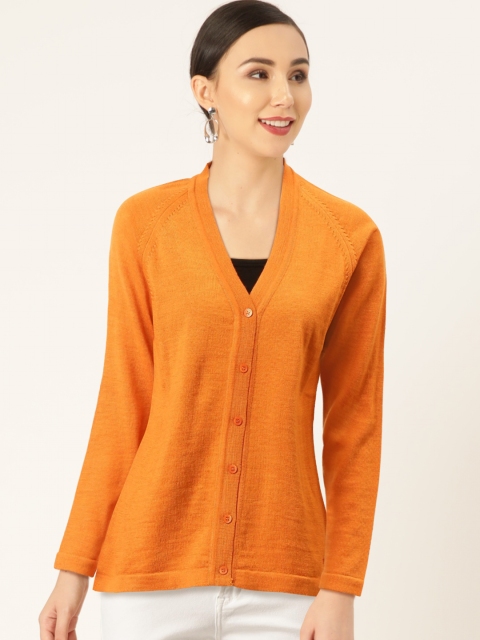 

Monte Carlo Women Orange Solid Cardigan