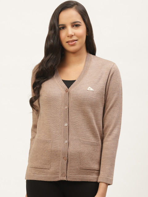 

Monte Carlo Women Beige Solid Woollen Cardigan