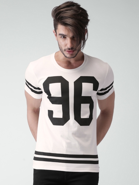 

Moda Rapido White Printed T-shirt