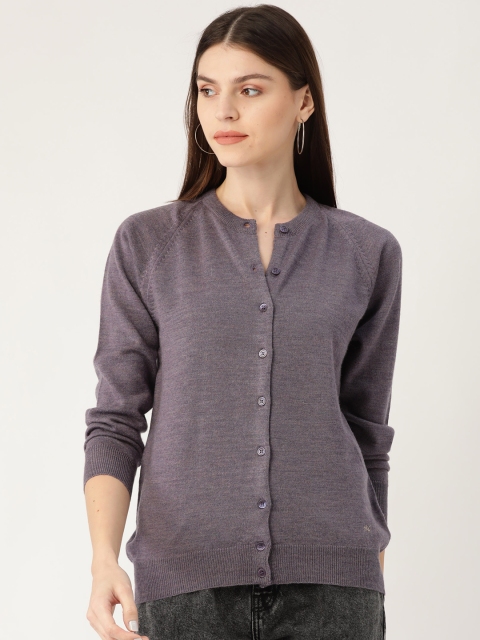 

Monte Carlo Women Purple Solid Cardigan Sweater