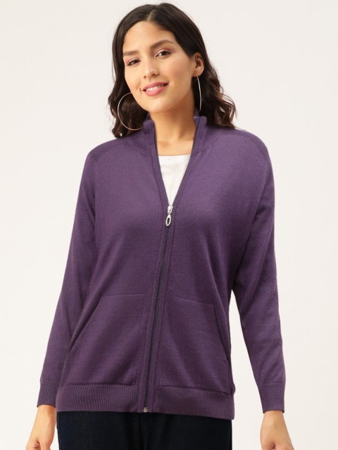 

Monte Carlo Women Purple Solid Cardigan