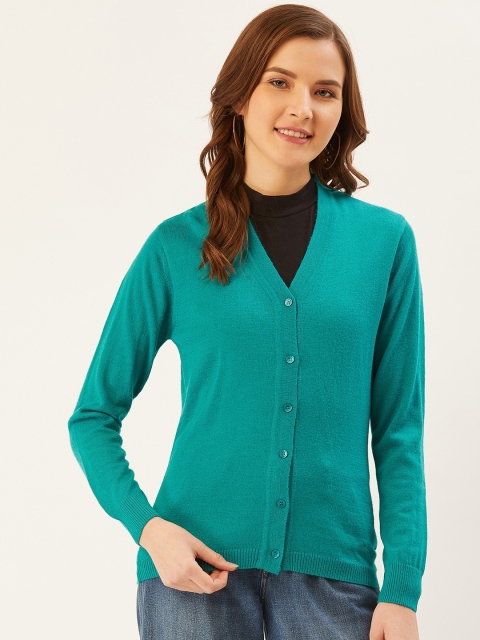 

Monte Carlo Women Green Solid Cardigan