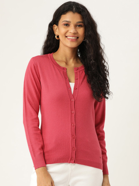 

Monte Carlo Women Pink Solid Cardigan