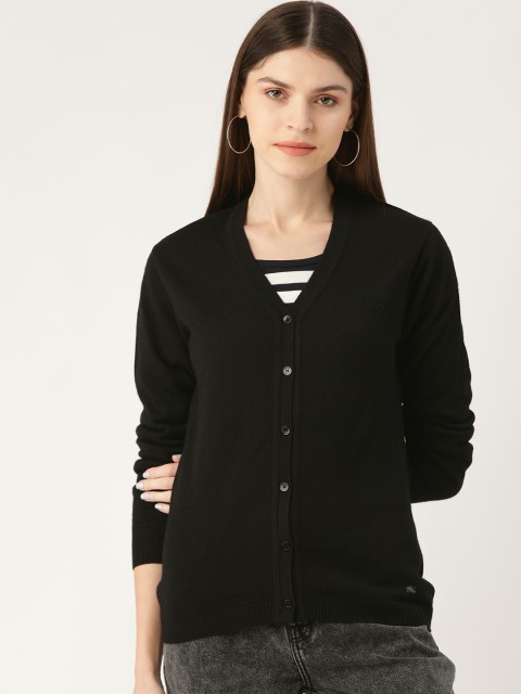 

Monte Carlo Women Black Solid Cardigan
