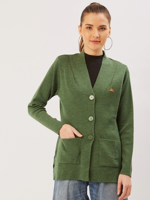 

Monte Carlo Women Green Solid Cardigan