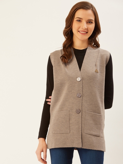 

Monte Carlo Women Beige Woollen Solid Cardigan