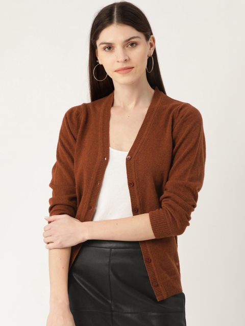 

Monte Carlo Women Brown Solid Cardigan