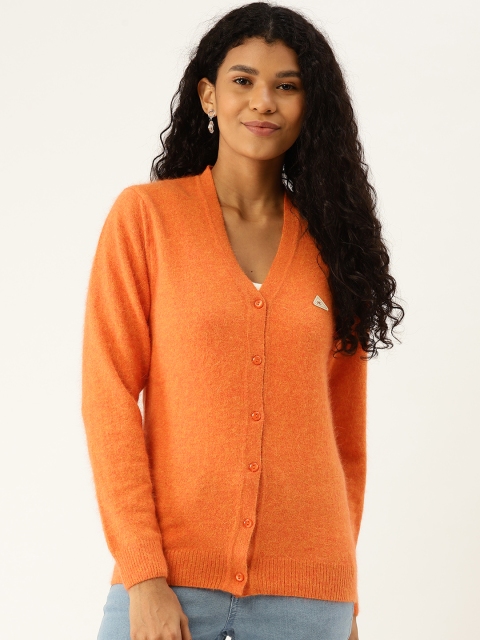 

Monte Carlo Women Orange Solid Cardigan Sweater