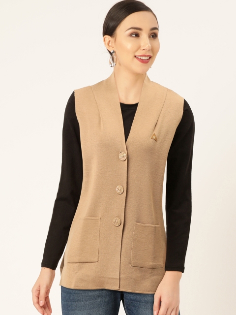 

Monte Carlo Women Beige Woollen Solid Cardigan
